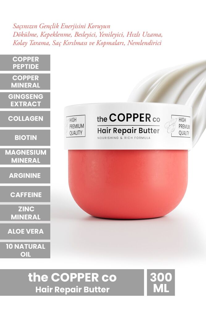 Hair Repair Butter Copper Peptit&minerali Içeren Arginine Zenginleştirilmiş Onarıcı Saç Kremi 300ml