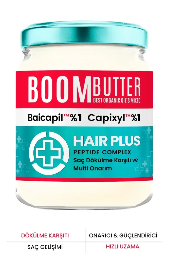 BOOM BUTTER Plus Dökülme Karşıtı %1 Baicapil + %1 Capixyl Besleyici Saç Bakım Yağı 190 ML