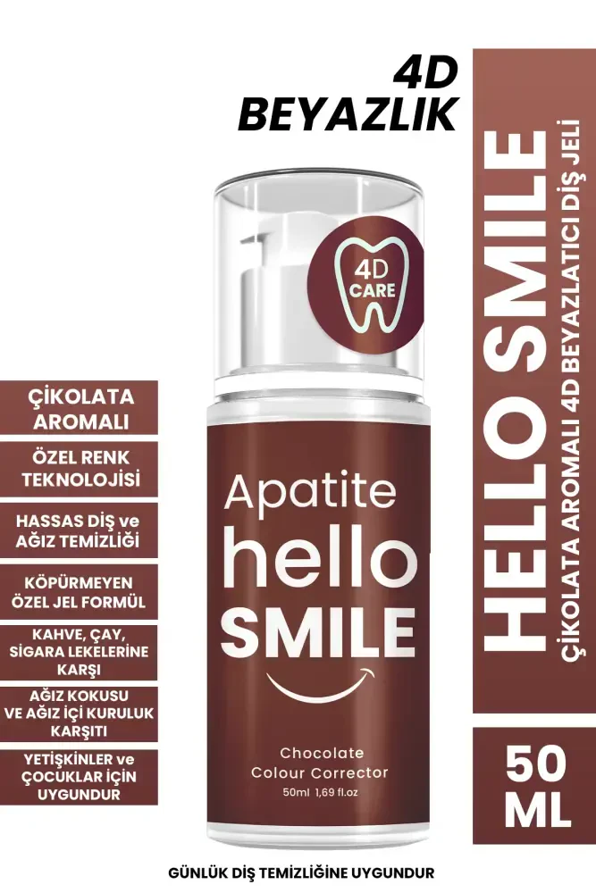 Apatite Hello Smile Çikolata Aromalı 4D Beyazlatıcı Diş Jeli