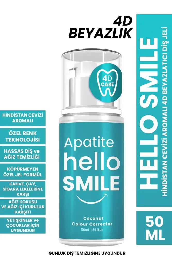 Apatite Hello Smile Hindistan Cevizi Aromalı 4D Beyazlatıcı Diş Jeli