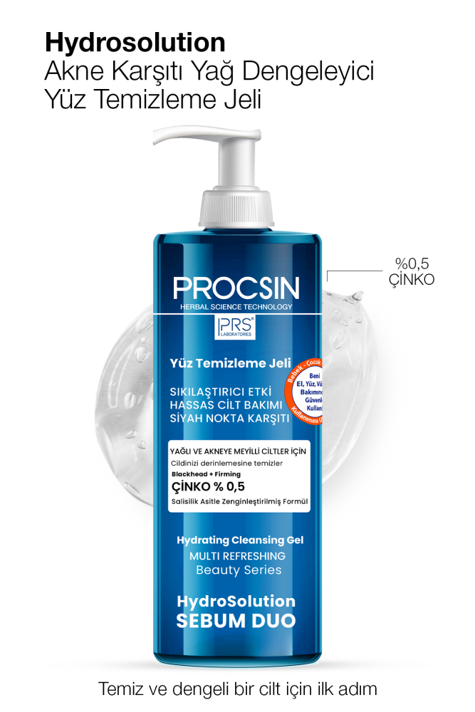 Hydrosolution Akne Karşıtı Yağ Dengeleyici Yüz Temizleme Jeli 400 ML