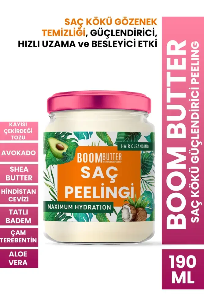 BOOM BUTTER Saç Kökü Güçlendirici Peelingi 190 ML
